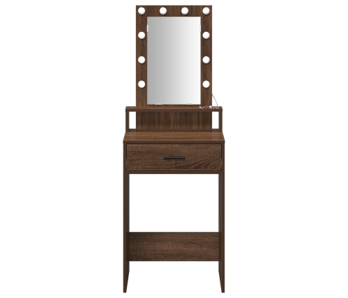 Mesa de Tocador  con Luces LED Madera de Fresno 50x41x140 cm
