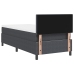 Cama con Base de Resortes  con Colchón & Luz LED Gris Oscuro 90x200 cm Tela de Pana