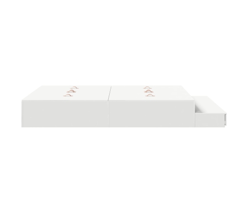 Cama con almacenamiento  Blanca Madera elaborada 140 x 190 cm