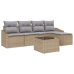 Conjunto de Sofá de Jardín  Set de 6 Beige Ratán de Polietileno