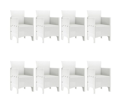 Juego de Comedor de Jardín de 9 Piezas Blanco Poliratán
