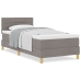 Cama Box Spring con Colchón Taupe 90x200 cm Tela