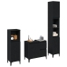 Conjunto de Muebles de Baño  Set de 3 Roble Negro Madera Diseñada
