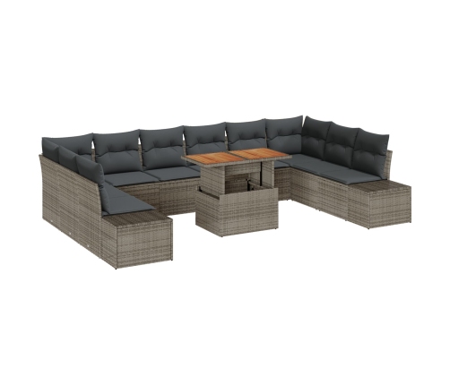 Conjunto de Sofá de Jardín  Conjunto de 11 Gris, Gris Oscuro