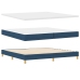 Cama Box Spring  con Colchón Azul 200x200 cm Tela