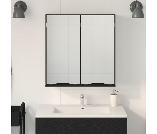Gabinete Espejo de Baño  - Roble Negro, 64x20x66.5 cm, Hecho de Madera Elaborada
