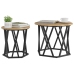 Mesas Laterales Anidadas 2 pcs de Madera de Roble Artisan