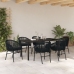 Conjunto de Comedor Jardín  de 7 Piezas Negro Poliratán