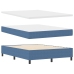 Cama Box Spring  con Colchón Azul 140x200 cm Tela de Pana
