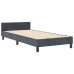 Estructura de Cama  en Gris Oscuro, 100x200 cm, Hecha de Terciopelo