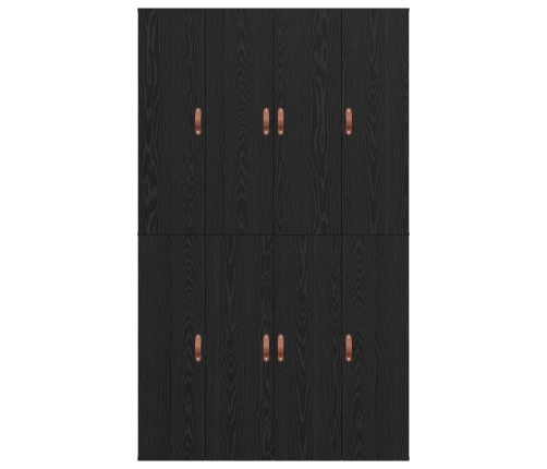 Cama  con Almacenamiento Roble Negro Madera Doble Estándar