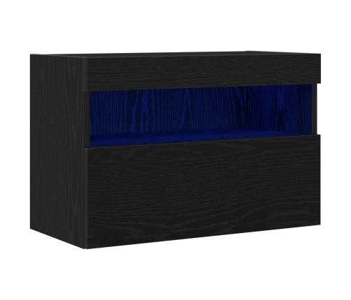 Mueble para TV  con luces LED Negro Roble 60x30x40 cm