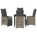Set de Comedor de Jardín de 5 Piezas con Cojines Beige Poliratán