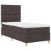 Cama con Somier  con Colchón Marrón Oscuro 100x200 cm Tela