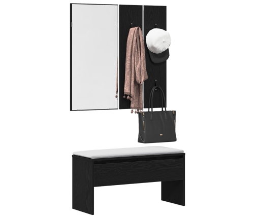 Conjunto de Muebles para Pasillo  en Madera Ingenierizada de Roble Negro