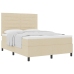 Cama con base de resortes  con colchón beige 140x200 cm tela