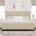 Cama con Somier  con Colchón Beige Claro 200x200 cm Tela de Sarga