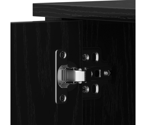 Aparador de TV  Negro Roble 80x40x50 cm Madera Ingeniada y Acero