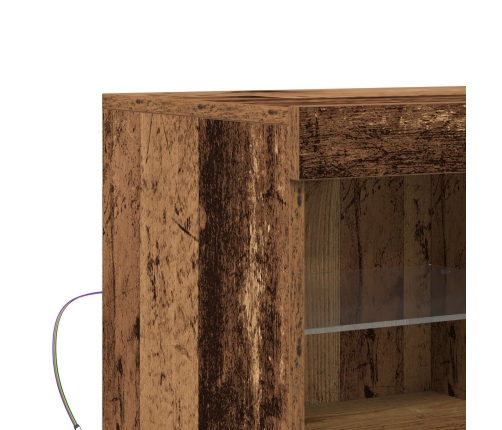 Aparador  con Luces LED Madera Vieja 81x37x67 cm