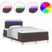 Cama con somier  con colchón y LED marrón oscuro 120x200 cm tela