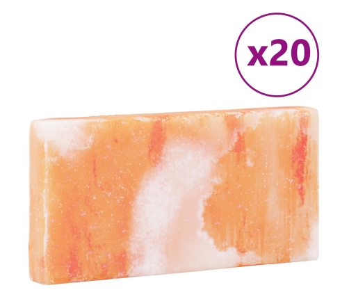 20 Piezas de Piedras de Sal 20x10x2,5 cm 23 kg Rosa