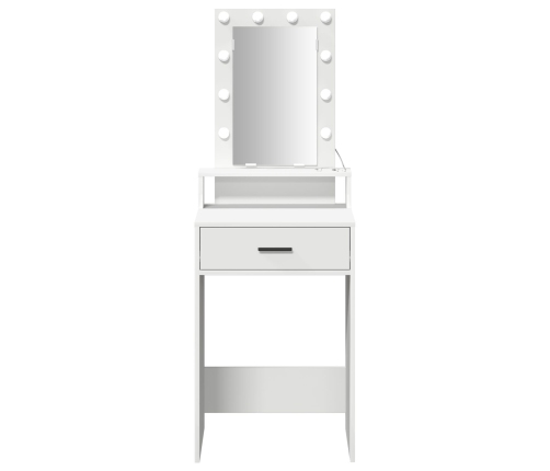 Mesa de tocador  con luces LED Blanca 50x41x140 cm