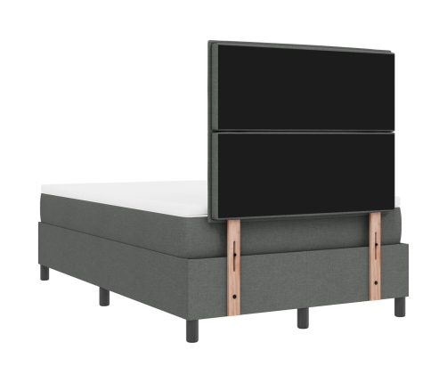 Cama con Box Spring  con Colchón Gris Oscuro 120x200 cm Tela