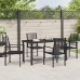 Conjunto de 5 Piezas de Comedor Jardín  Negro Rattan PVC