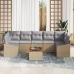 Set de Sofá de Jardín de 8 piezas con Cojines Beige Ratán Polimérico Acacia