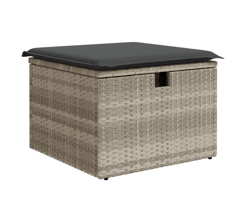 Conjunto de 4 Piezas de Sofá de Jardín con Cojines Gris Claro Rattan