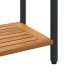 Mesa de Exterior  Natural y Negra 35x80x75 cm de Madera Sólida y Acero
