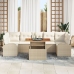 Set de Jardín de 8 Piezas con Cojines Beige Ratán Acacia