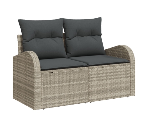 Juego de Sofá de Jardín Set de 7 Beige Ratan, Poliéster
