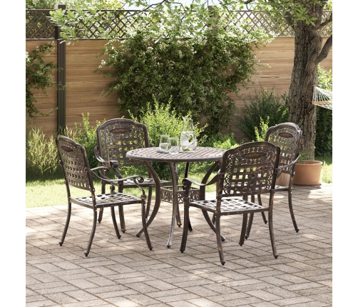 Juego de Comedor para Jardín de 5 Piezas de  en Aluminio Fundido Bronce