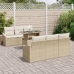 Conjunto de Sofá de Jardín de 7 Piezas con Cojines Beige Rattan