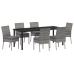 Conjunto de Comedor de Jardín  de 7 Piezas Gris Poliratán