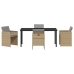 Set de Comedor de Jardín de 5 Piezas con Cojines Beige Poliratán