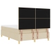 Cama con Somier y Colchón Crema 160x200 cm Tela