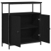 Aparador Negro de Roble 70x30x80 cm de Madera Ingenierizada