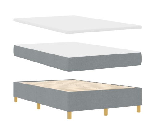 Cama Box Spring  con Colchón Gris Claro 120x200 cm Tela