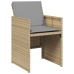 Set de Comedor de Jardín de 5 Piezas con Cojines Beige Poliratán