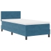 Cama con Somier  con Colchón Azul Oscuro 100x200 cm Terciopelo