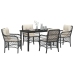 Set de Comedor de Jardín  de 5 Piezas con Cojines Negros de Poliratán