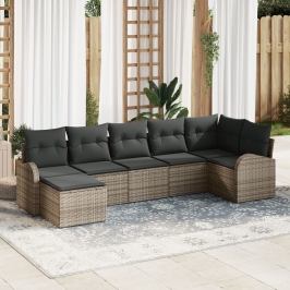 Juego de Sofá de Jardín Conjunto de 7 Gris