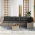 Conjunto de Sofás de Jardín 7 Piezas con Cojines Gris Polirratán Acacia