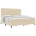 Cama Box Spring  con Colchón Crema 200x200 cm Tela