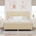 Cama Box Spring Crema con Colchón, 180x200 cm de Tela