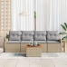 Conjunto de Sofás de Jardín de 5 Piezas con Cojines Beige de Ratán Sintético y Acacia