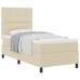 Cama con Somier  con Colchón Crema 100x200 cm Tela
