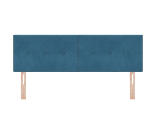 Cabecero de  acolchado con botones azul oscuro 140 cm de terciopelo